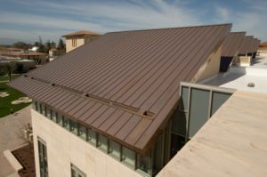 Brown metal roofing.